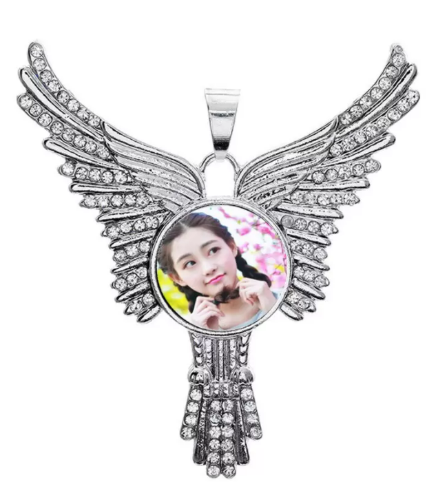 Large Angel Wing Sublimation Necklace