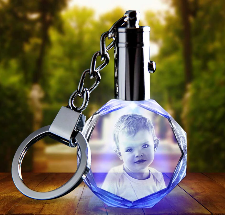 *2D PHOTO CRYSTAL KEYCHAIN-OCTAGON