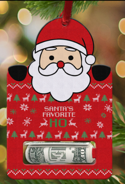 Santa Money Card Holder Ornament