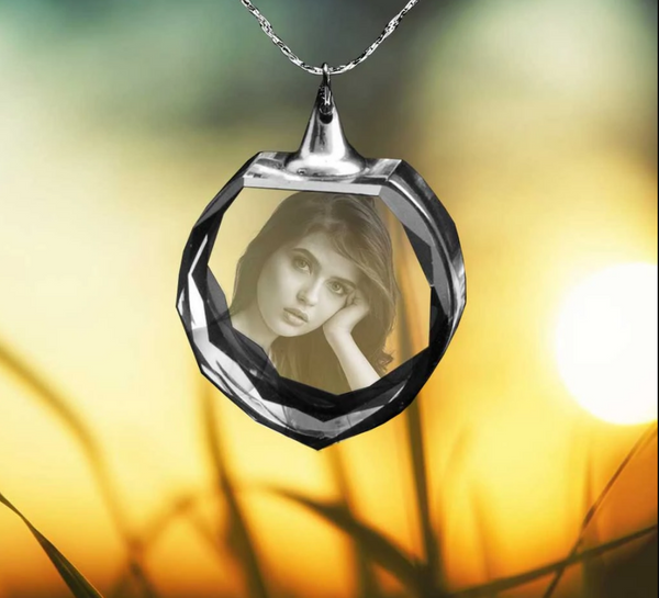 2D PHOTO CRYSTAL NECKLACE-HEART