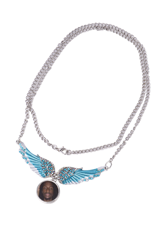 Blue Bling Angel Wing Necklace-Custom