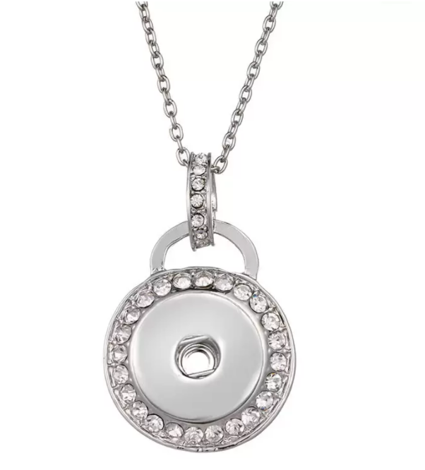 Sublimation trendy button necklace pendant