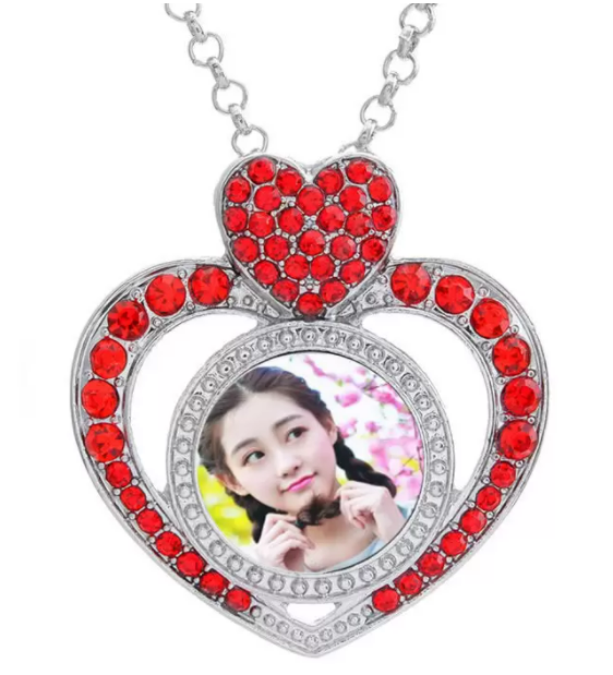 Sublimation heart love necklace
