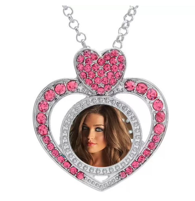 Sublimation heart love necklace