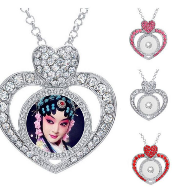 Sublimation heart love necklace